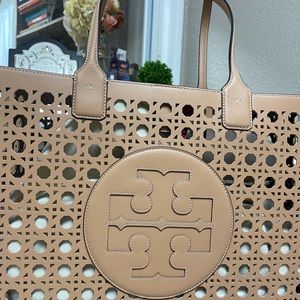 Tory Burch Ella Basketweave tote large - “Light nougat” color